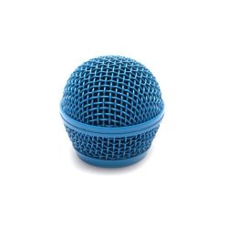 Seismic Audio SA-M30GRILLE-BLUE Replacement Blue Steel Mesh Microphone Grill Head For Shure SM58 Shure SV100