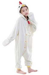 Newcosplay Polar Flannel Children Onesies Halloween Costumes 125 Chicken