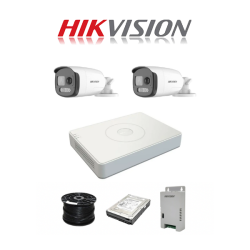 Hikvision 16 Ch Acusense Turbo HD Kit - 16CH Acusense Dvr - 2 X Colorvu Camera With Alarm And Strobe Light - 40M Night