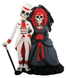Skeleton Dod Gothic Wedding Couple Figurine Decoration Collectible