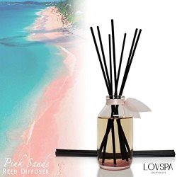 LOVSPA On This Week Pink Sands Reed Diffuser Oil Gift Set By Jasmine Orange Blossom Amalfi Lemon Green Tea Pear White Musk Amber &