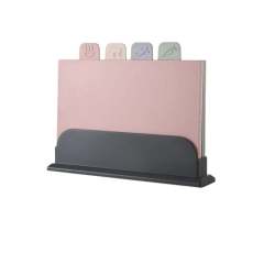 Cheffythings Cutting Boards 4 Piece Plus Stand Pastel Colours