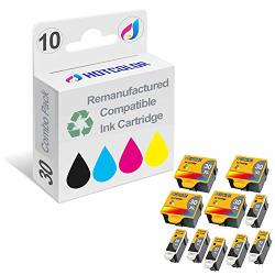 HOTCOLOR 30XL Replacement Ink Cartridge For Kodak 30 Series 6 Black 4 Color Ink Cartridge - 10 Pack Kodak 30B 30C