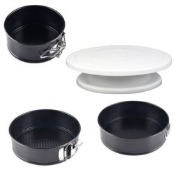 Kitchen Baking Pan Set Of 3 & Measuring Cup And Spoon Set