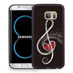 Samsung S8 Case Samsung Galaxy S8 Black Cover Tpu Rubber Gel - Red Heart And Music Note