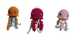 3 Piece Crochet Jelly Fish Plush Toys