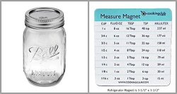 Ball Genuine Clear Mason Jar Pint Bundled With Handy Refrigerator Measuring Chart Magnet