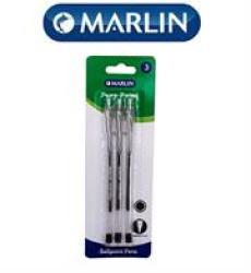 Marlin Purepoint Transparent Pen 3&APOS S Blue. marlin Pure Point Medium Transparent Ballpoint Pens - Black Ink Blister Of 3  features:• Blue Ink• Medium Nib• Transparent