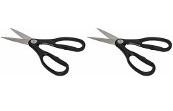Emeril Stainless Steel Kitchen Shears Black Heavy Duty Scissors With Built-in Nutcracker 2 Pack