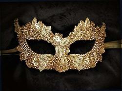 Sequined Gold Masquerade Mask