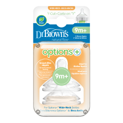 Options+ Wide-neck Bottle Nipple Y-cut 2 Pack