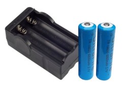 Travel Wall 18650 Charger + 2 X 18650 Rechargeable Batteries