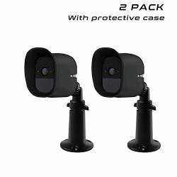 Sugelary Metal Security Mount Bracket Black Outdoor Indoor Adjustable And Silicone Cover Skins Protective Case For Arlo Arlo Pro 2 Wireless Camera Ect 2 Black