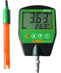 Ph mv temp Meter C w Electrode.buffer Battery Case And Hols