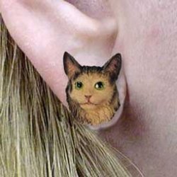 Conversation Concepts Brown Tabby Maine Coon Cat Earrings Post