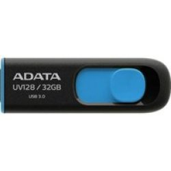 ADATA DashDrive UV128 32GB USB 3.0 Flash Drive in Black & Blue