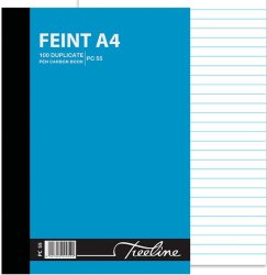 Treeline Pen Carbon Book 100S A4 Duplicate Feint