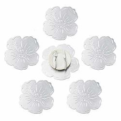 Mladen Pressed Pvc Metallic Sakura Placemats Charger For Holiday And Decor Wedding Accent Centerpiece Set Of 6 Silver