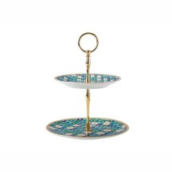 Maxwell & Williams Kasbah Mint 2 Tiered Cake Stand Gift Boxed