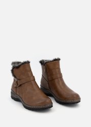 Faux Fur Top Strap Detail Boots