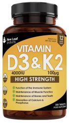 Vitamin D3 & K2 High Strength 365 Tablets