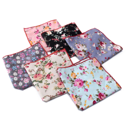 24x24cm Floral Cotton Pocket Square Handkerchief Wedding Hanky Suit Accessories