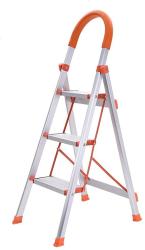 USA Vividen Ladder Shelf - 3 Step Ladder Folding Stepladder Aluminum Step Stool Ladder Multi-use Ladder With Handle Anti-slip Aluminum Alloy For Home Whi