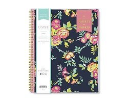 Day Designer For Blue Sky 2018-2019 Academic Year Weekly & Monthly Planner Flexible Cover Twin-wire Binding 8.5" X 11" Peyton Navy Design