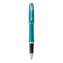 Parker - Urban Vibrant Blue Chrome Trim Rollerball Pen - Fine Nib - Black Ink