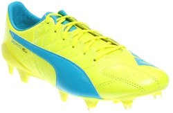 Puma Mens Evospeed Sl Leather Fg Firm Ground Soccer Cleats Yellow white 10.5