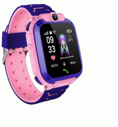 Children Smart Watch Gps Tracker Watches Kids Sport Watch Smart Phone IP67 No Waterproof Swimming Sos Call Camera 1.44 Lcd Q12-BLUE