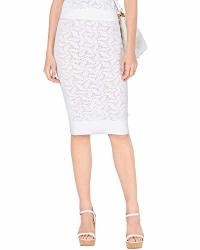 Michael Michael Kors Womens Sweater Mesh Pencil Skirt White XL