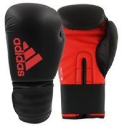 Adidas Hybrid 50 Boxing Gloves Black And Red 14OZ