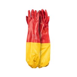 Pioneer Pvc Coated Red Open Cuff Gloves 60CM Std Shoulder Length G016-5