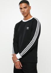 Adidas Originals 3 Stripe Long Sleeve Tee - Black & White