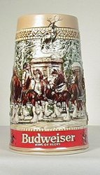 Budweiser 1987 Anheuser-busch Collector Series "c" Holiday Stein