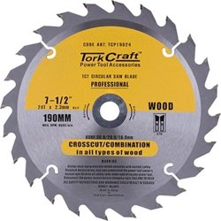 Tork Craft 190mm x 24t 30 20 16 Circular Saw Blade Contractor
