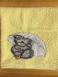 Embroidered Tatty Teddy With Umbrella Face Cloth