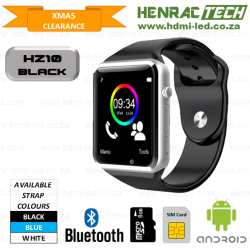 Hz10 BLACK Smart Phone Watch Micro Sim And Sd Card Bluetooth