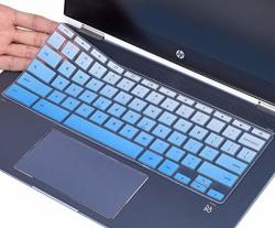 Casebuy Keyboard Cover For Hp Chromebook X360 14 Inch Touchscreen Hp Chromebook 14-DA Series Hp Chromebook 14B-CA Series Hp Chromebook 14 Accessories Ombre Blue