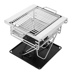 T-best Protable Bbq Grill Foldable Stainless Steel Barbecue Grill Charcoal Rack Come With Storage Bag