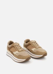 Mesh Inset Lace-up Trainers