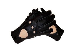 Sheepskin Leather Driving Gloves For Women Medium Black