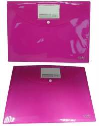 A4 Carry Folder With Press Stud On Flap Pink Single - Easily Stores A4 Documents Pvc Material 180 Micron Perfect For Documents And