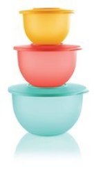 Tupperware Inspirations Bowl Set 4 1.3l 2.5l & 4.3l Ideal For Storing And Serving
