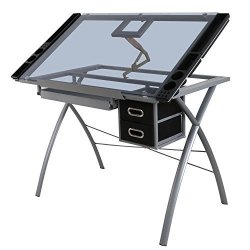 Deals On Homgarden Adjustable Drawing Desk Drafting Table Tempered