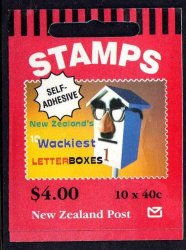 New Zealand 1997 "curious Letter Boxes" Booklet.set Of 10 Stamps Umm. Sg 2064-73. Cat 5 Pounds.