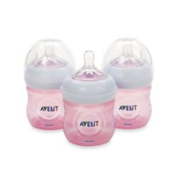 Avent Natural 4-ounce Bottle In Pink 3-pack