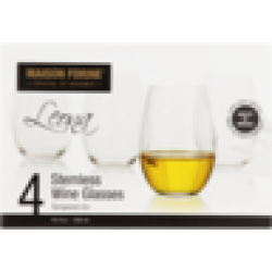 Leona Crystal Stemless Wine Glass Set 4 Piece
