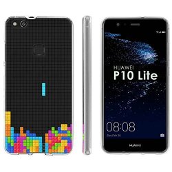 Huawei P10 Lite Tpu Silicone Phone Case Mobiflare Clear Ultraflex Thin Gel Phone Cover - Tetris For Huawei P10 Lite 5.2" Screen